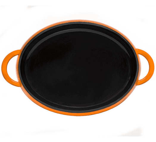 L30cm oval shape red enamel cast iron casserole with lid