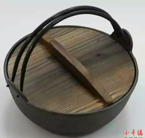 hot sale wooden lid cast iron pot