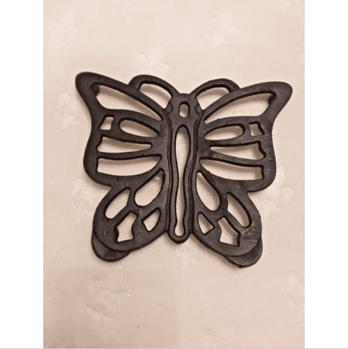 Cast iron Vintage Butterfly Trivet/Wall decorating Black Patina