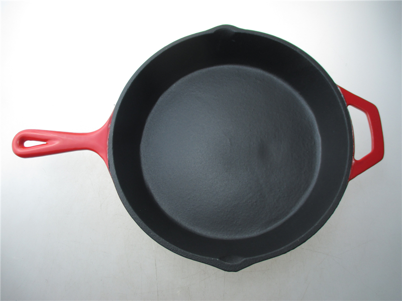 Cast Iron Skillet With Two Ear Double Sided Grill Fry Pan