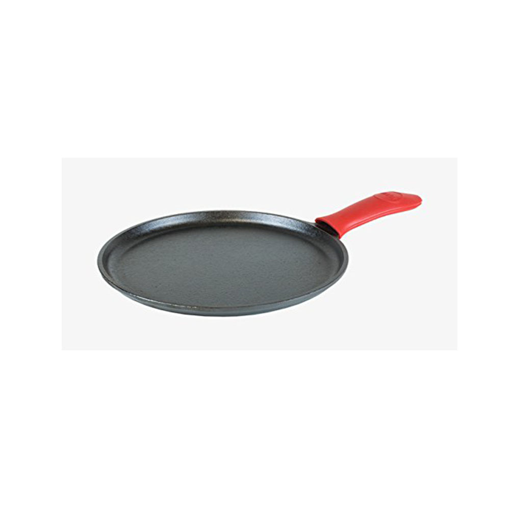 Cast Iron Griddle and Hot Handle Holder, 16.23", Black/Red
