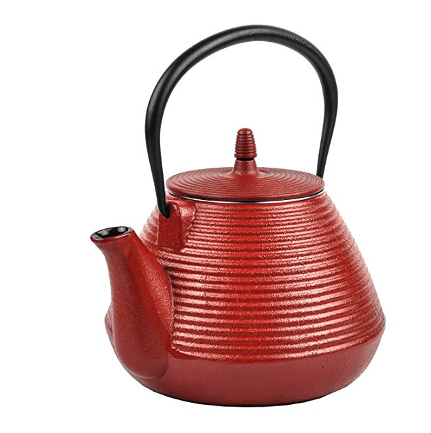Cast Iron Enamel With Stainless Steel Infuser Teapot, Red