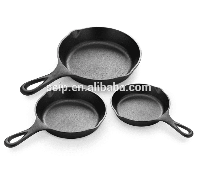 heavy duty preseasoned cast iron skillet 3 pieces fry pan cookware set