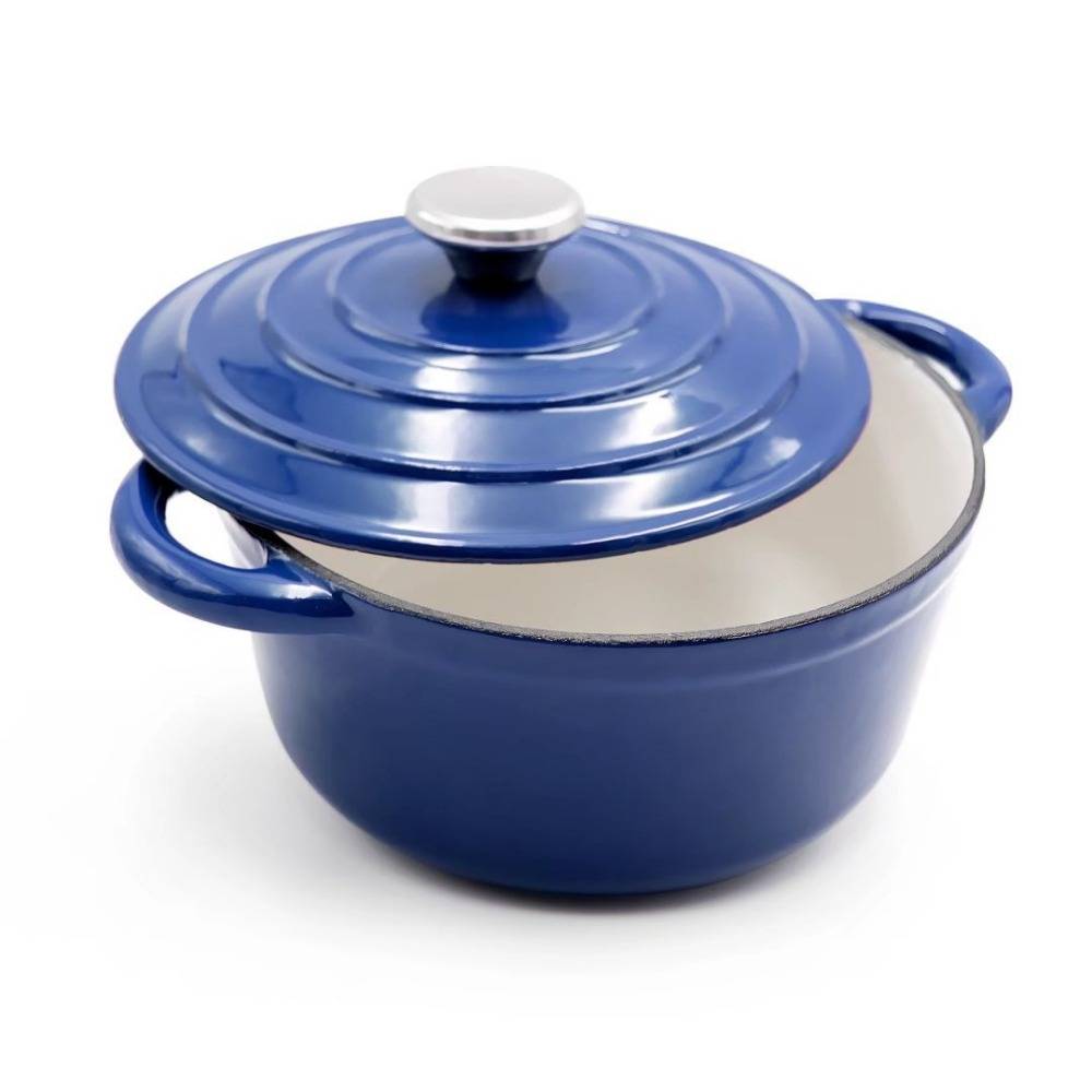 Cast Iron Dutch Oven – Enameled – Round French Oven 5-quart blue