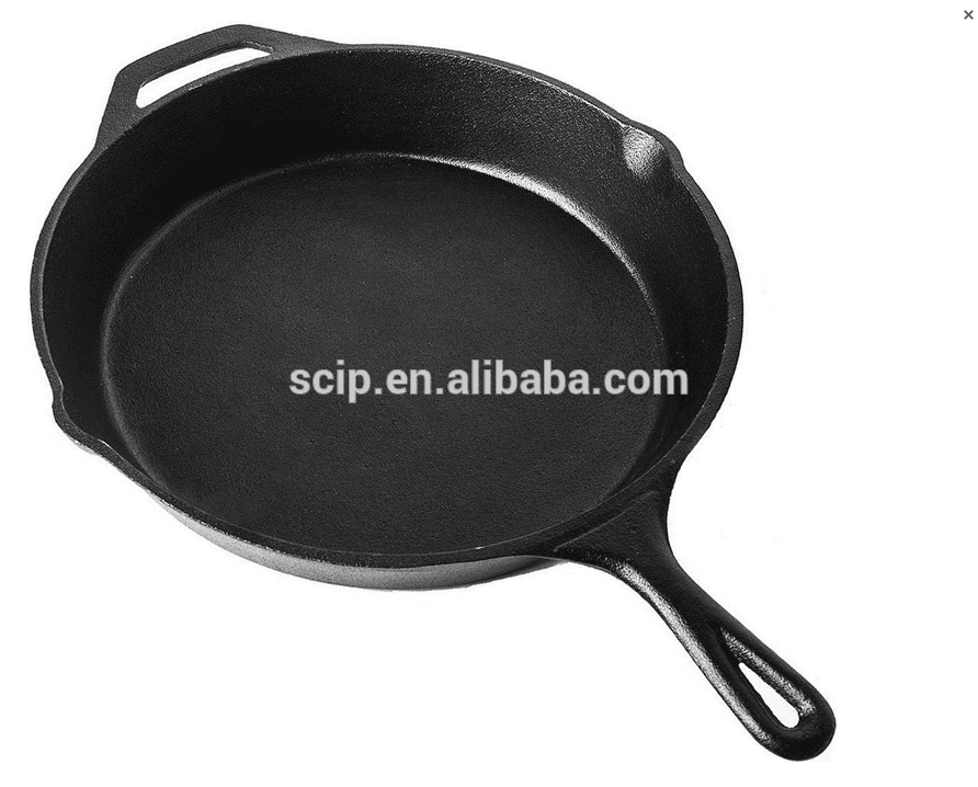 cheap vegetable oil double side cast iron frying pan