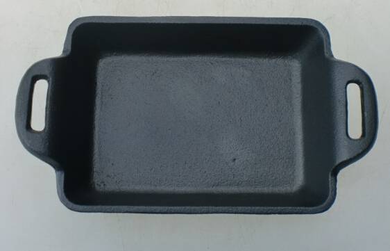 Hot sale high quality FDA certification preseasoned cast iron rectangular mini dish