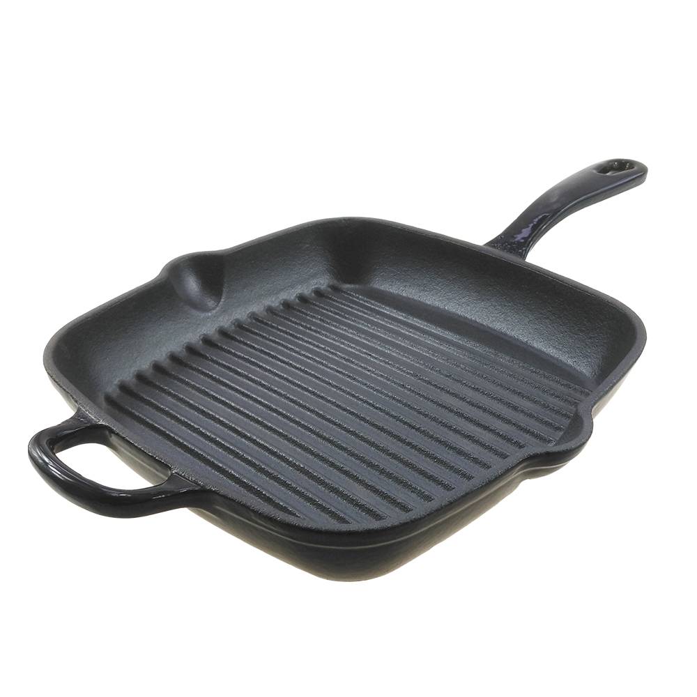 13 years golden supplier square shape cast iron grill pan skillet