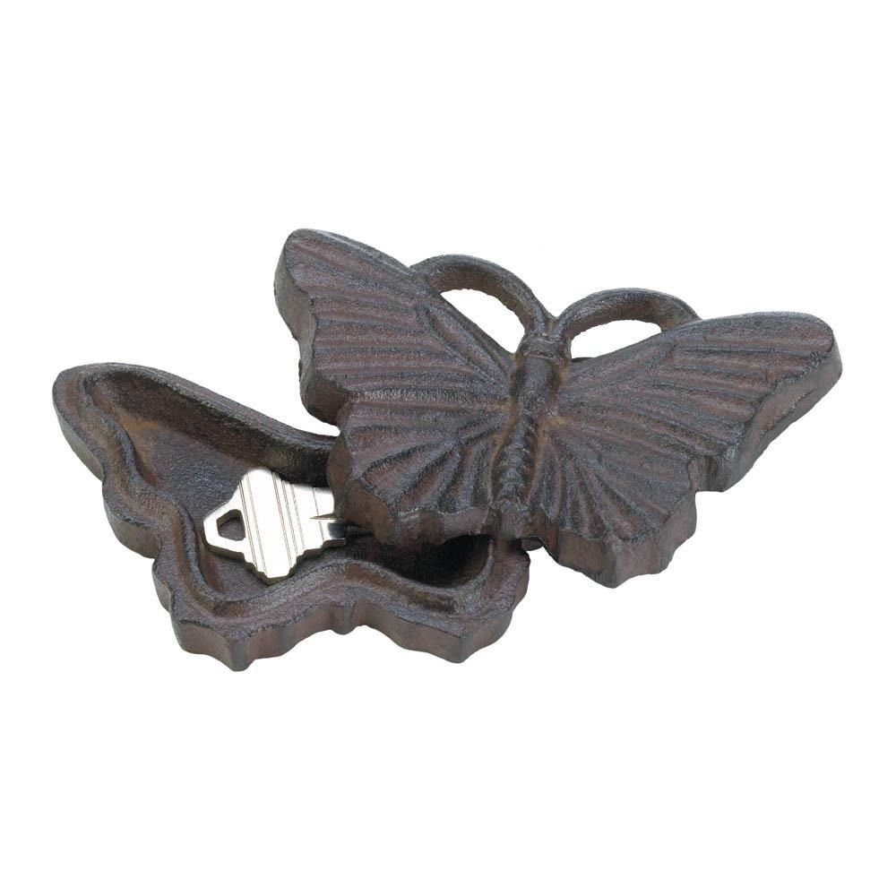 Cast Iron Butterfly Garden Key Hider Figurine Garden Decor