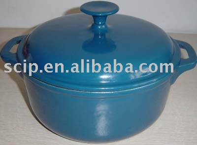 blue enamel cast iron casserole 28cm size