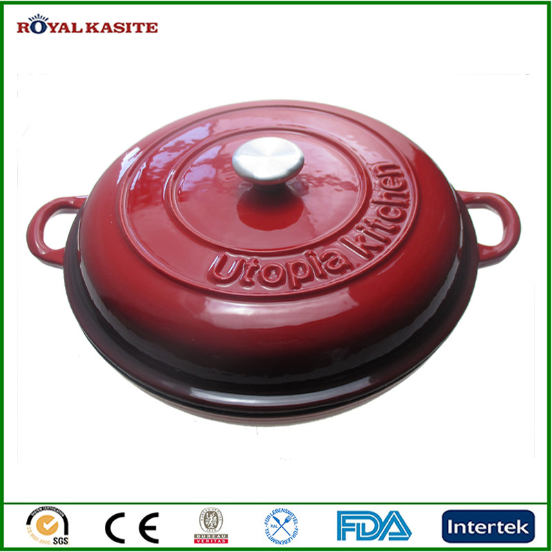 24cm diameter cast iron enamel casseroles with SGS certification