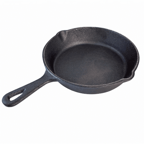 Durable Cookware Round Cast Iron Skillet With Pour Spouts And Handle
