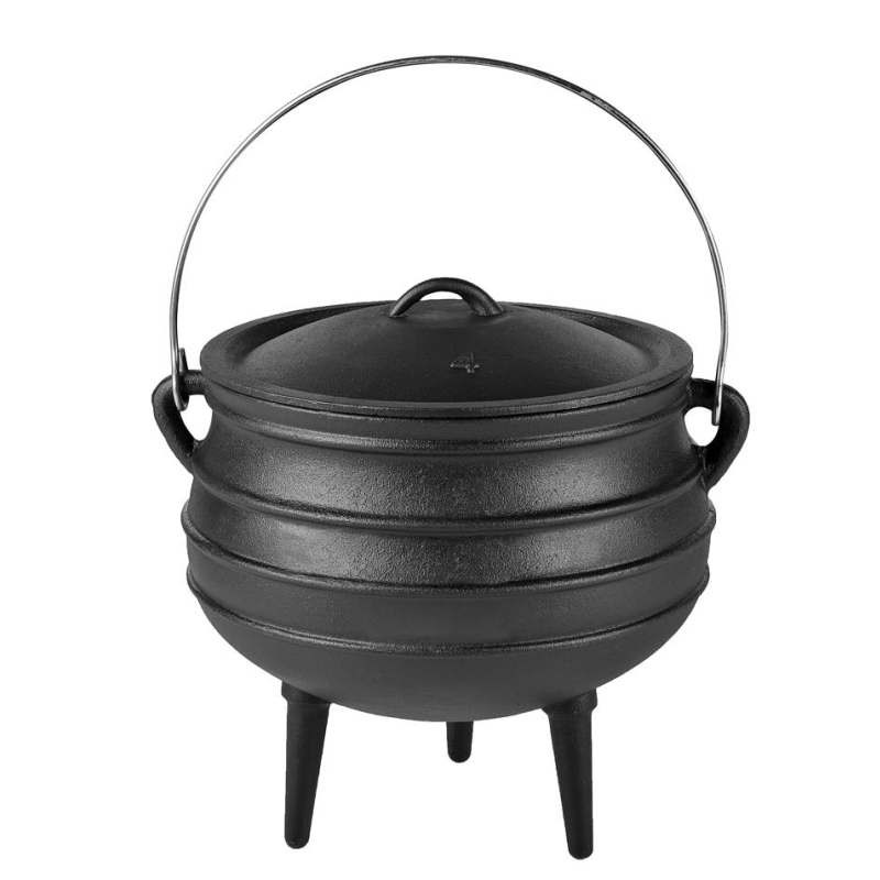 south africa 3 legs wax coating metal cast iron cauldron for outdoor cooking and camping