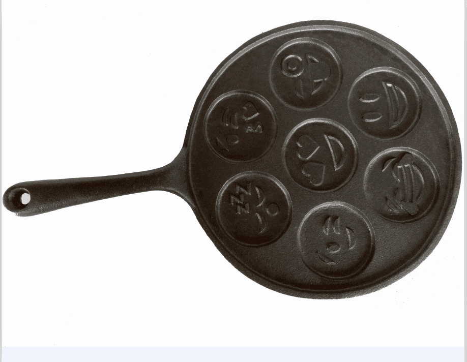 24cm round preseasoned cast iron bake pan 7 holes cast iron fry pan cast iron skillet