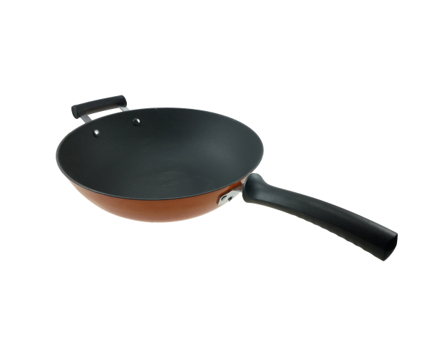 silicone handles lightweight cast iron skillet blue wok fry pan