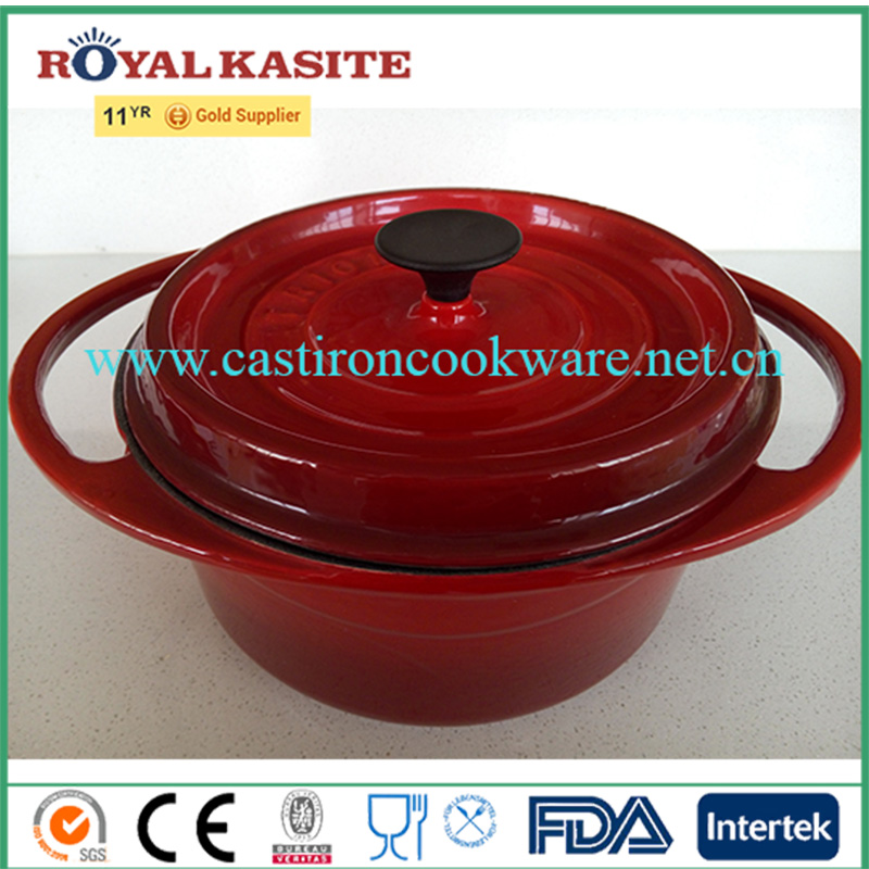 Eco-friendly Manufacture design Top quality enamel coated cast iron no stick casserole, kitchenware, saucepot