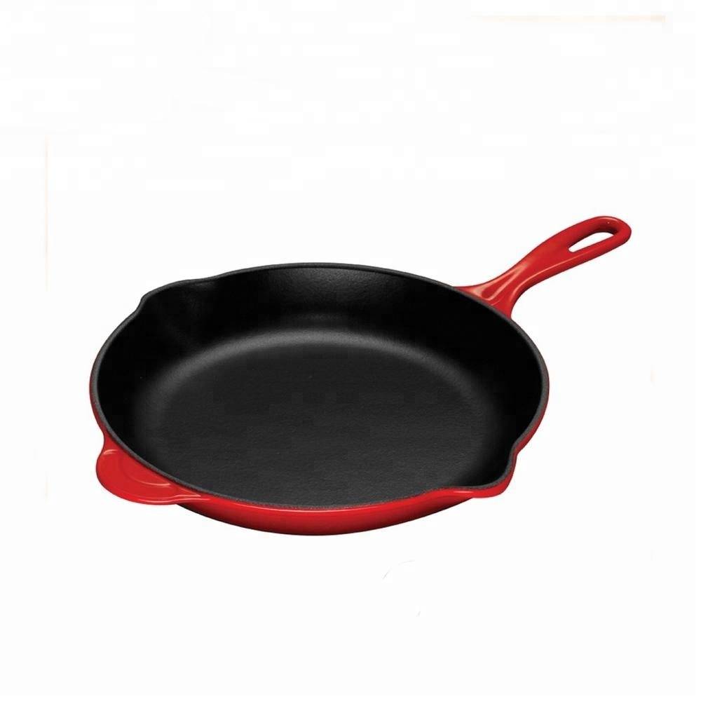 round grill pan cast iron 12', Pre-seasoned and Enamel coating