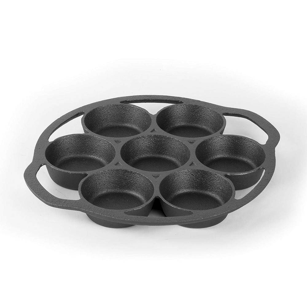 Pre-seasoned Cast Iron Biscuit Pan for Camping or Indoor