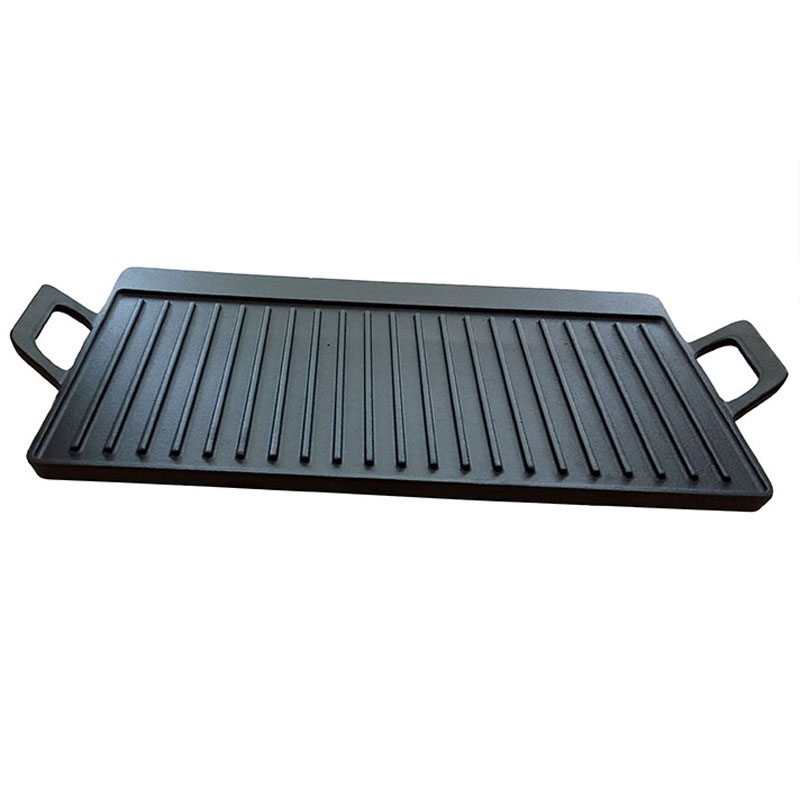20 inch Heavy Duty Reversible Double Burner Cast Iron Grill Griddle