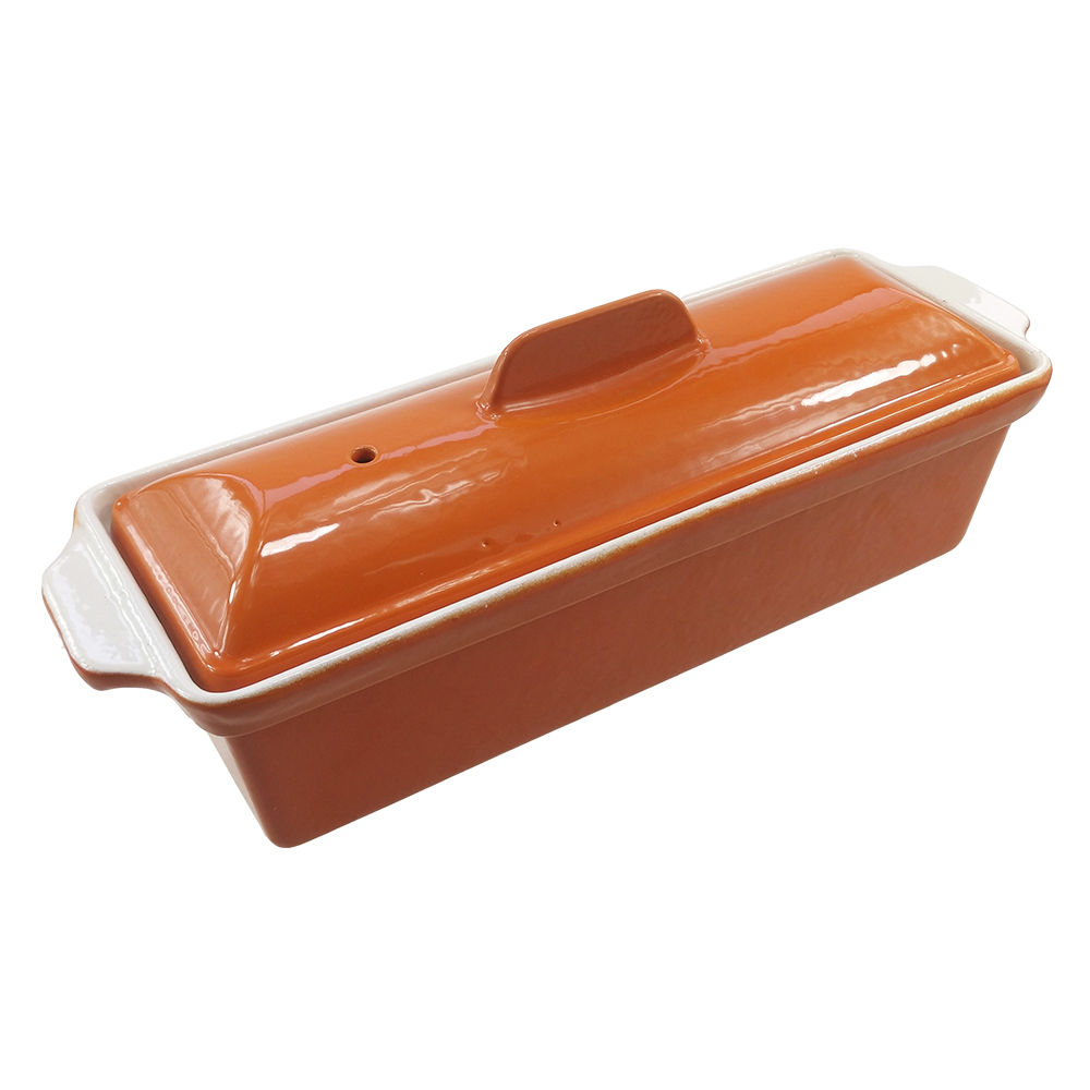 Le Cuistot Enameled Cast-Iron 12 InchTerrine with Cover – orange