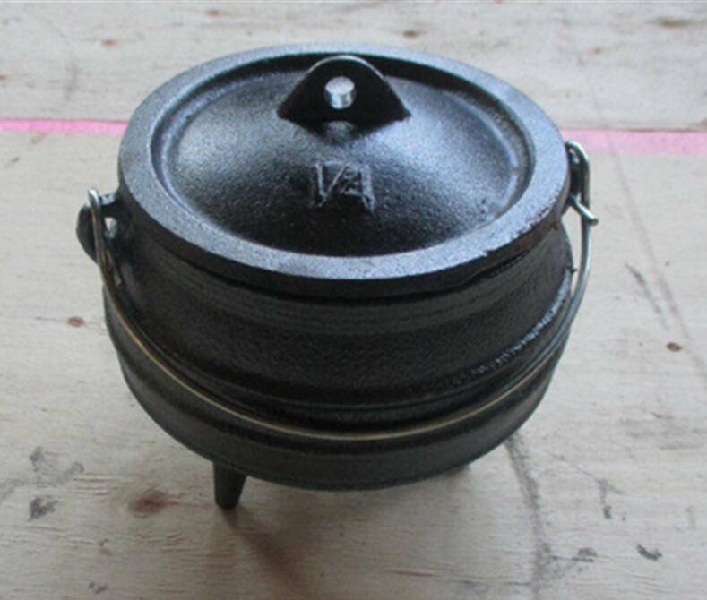 1/4 # cast iron potjie, cast iron potjie with legs