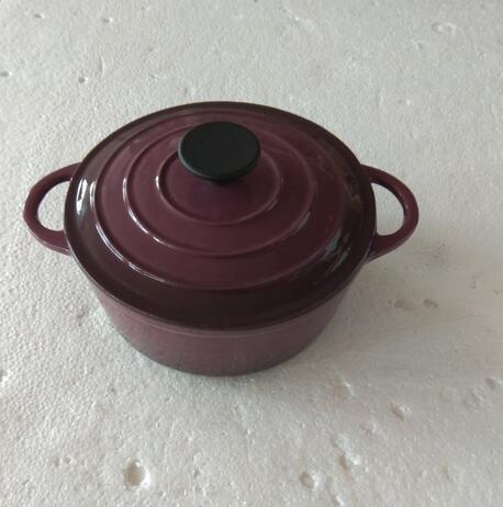 cast iron grape colour round casserole dutch oven pot, 23cm Diameter