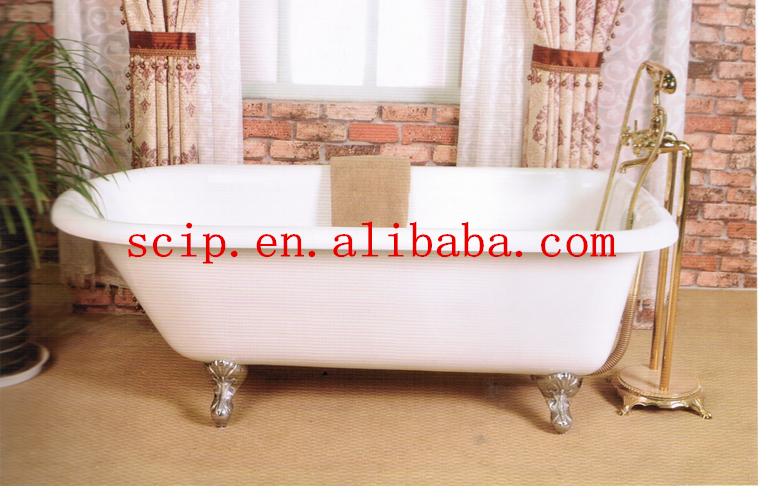 high quality enameled freestanding cast iron bathtub