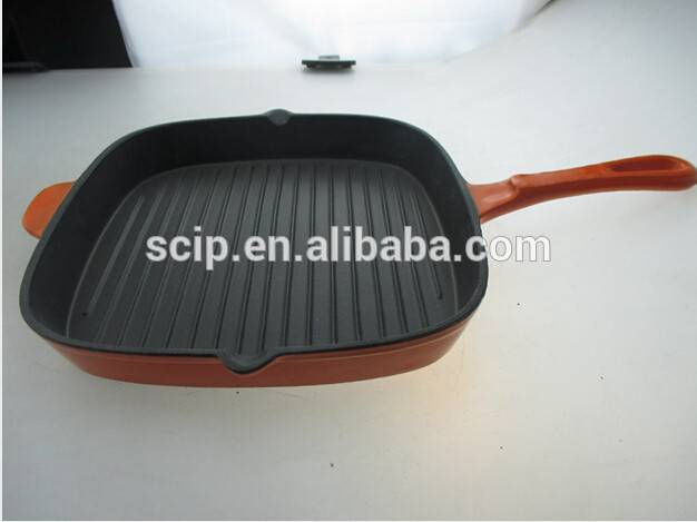 Enamel Coated Cast Iron frying pan Non Stick