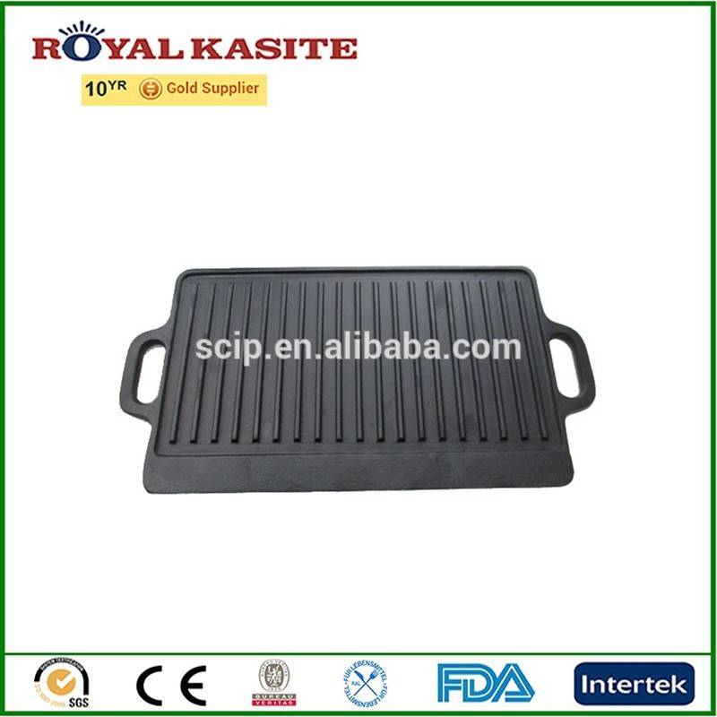 cast iron camping roasting griddle pan, double side used cast iron grill pan, camping ware set pans
