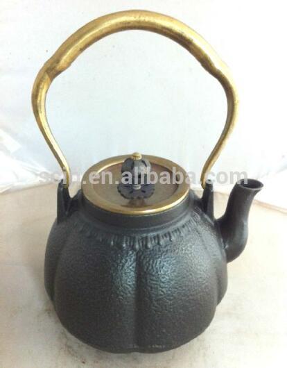custom high quality vintage Easily Cleaned Cast Iron Teapot with Copper Lid and Handle