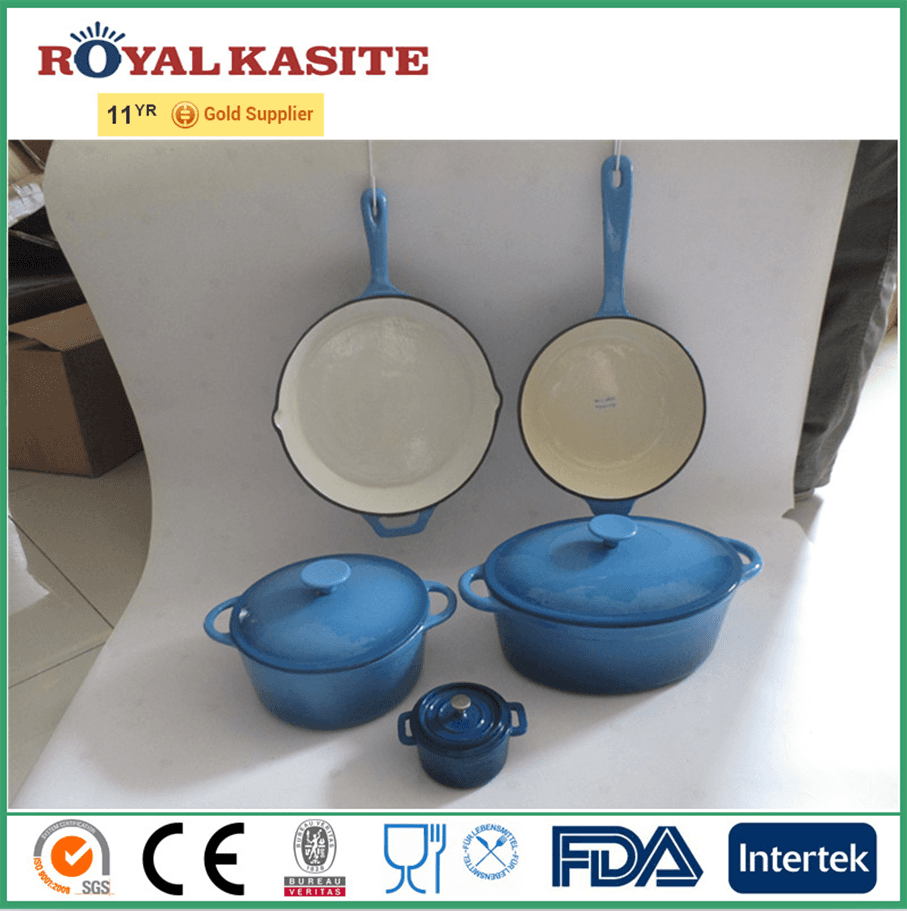 100% Original Factory Cast Iron Camping Cookware -
 High quality blue enamel cast iron cookware/casserole/sauce pan – KASITE