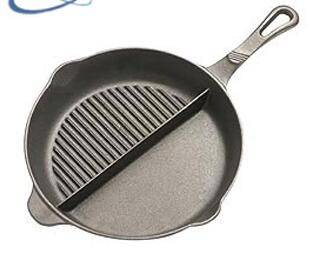 hot sale divided cast iron frying pan