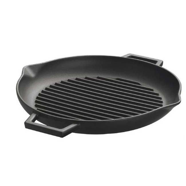 Enameled Cast Iron Round Grill Pan, 12"