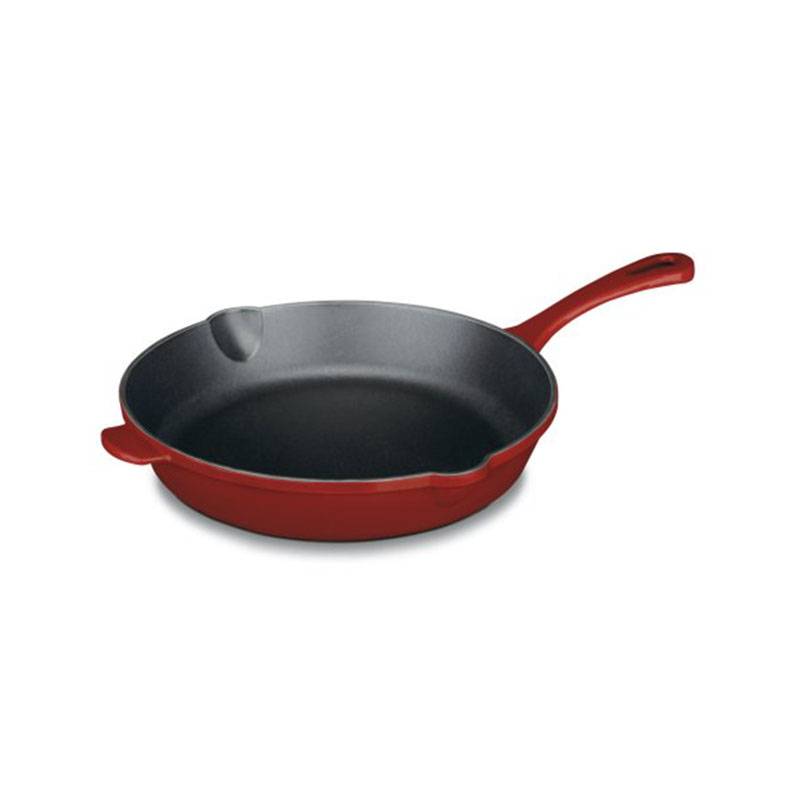 Classic Enameled Cast Iron 10-Inch Round Fry Pan, Cardinal Red