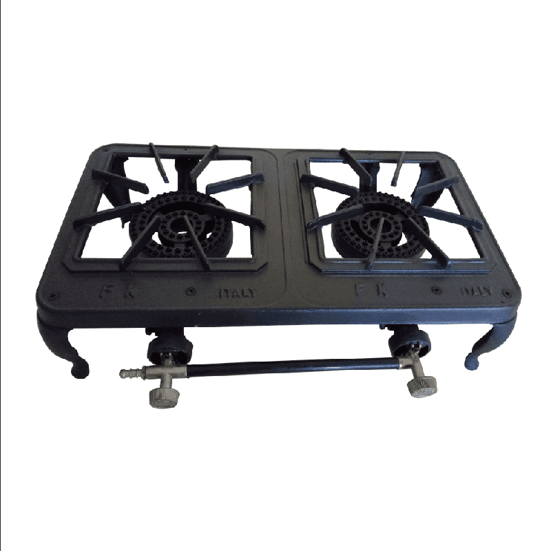 Cast Iron double burner High Output portable Stove for Outdoor Camp Cooking FK-200D