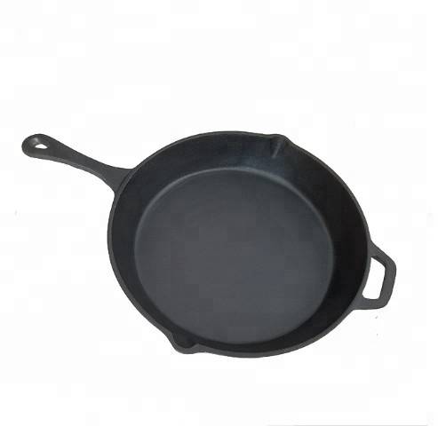 low price cast iron skillets frying pans, black vegetable oil coating
