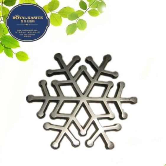 cast iron snowflake chrome plated trivet