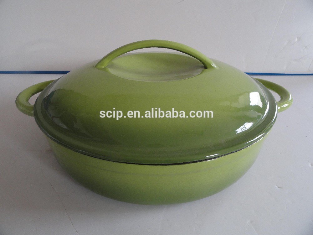 Mini Green enamel cast iron casserole pot
