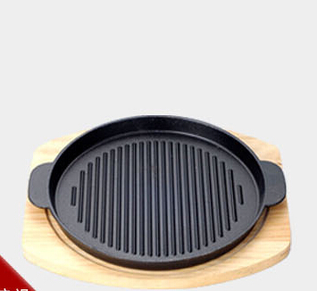 100% Original Hand Make Iron Teapot -
 hot sale wooden base preseasoned cast iron sizzling plate – KASITE