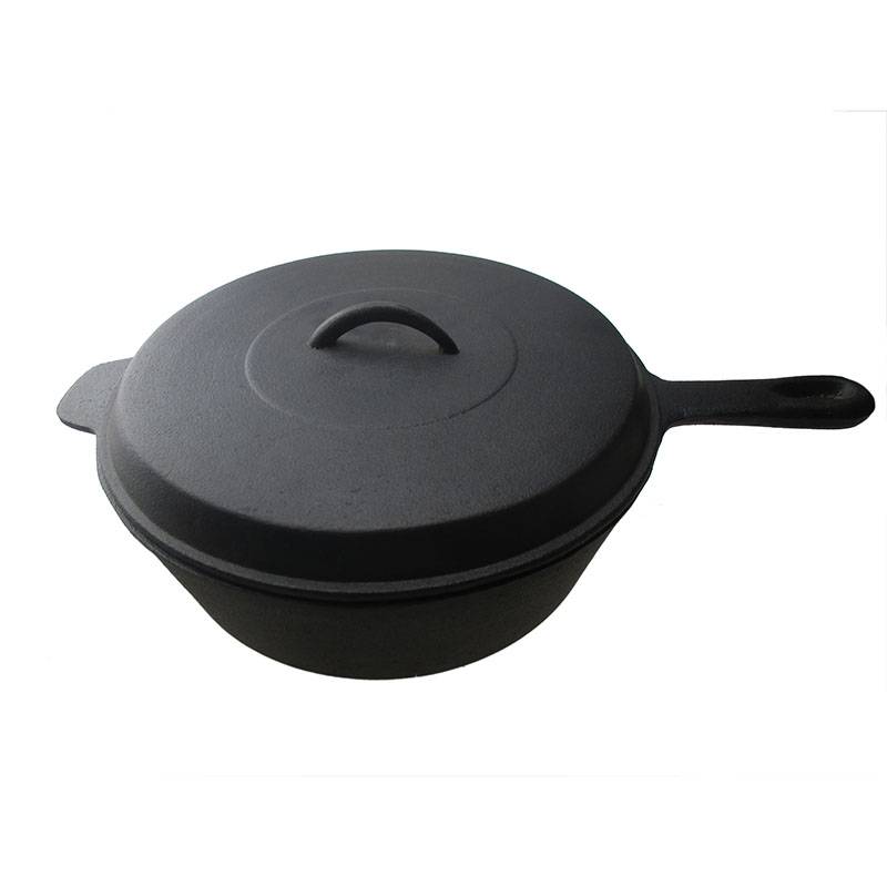 Hot sale Pre-seasoned Camping Cast Iron Saupe Pot/saucepot with Lid