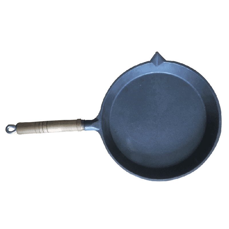 pre-seasoned cast iron fry pan with wood handle cast iron skillet