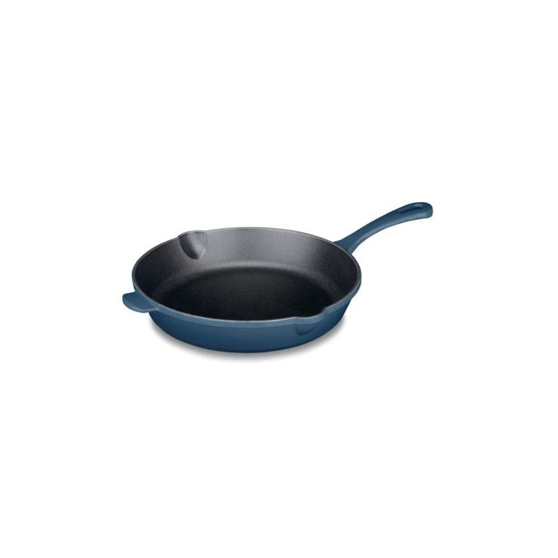 Chef's Classic Enameled Cast Iron 10-Inch Round Fry Pan, Provencal Blue