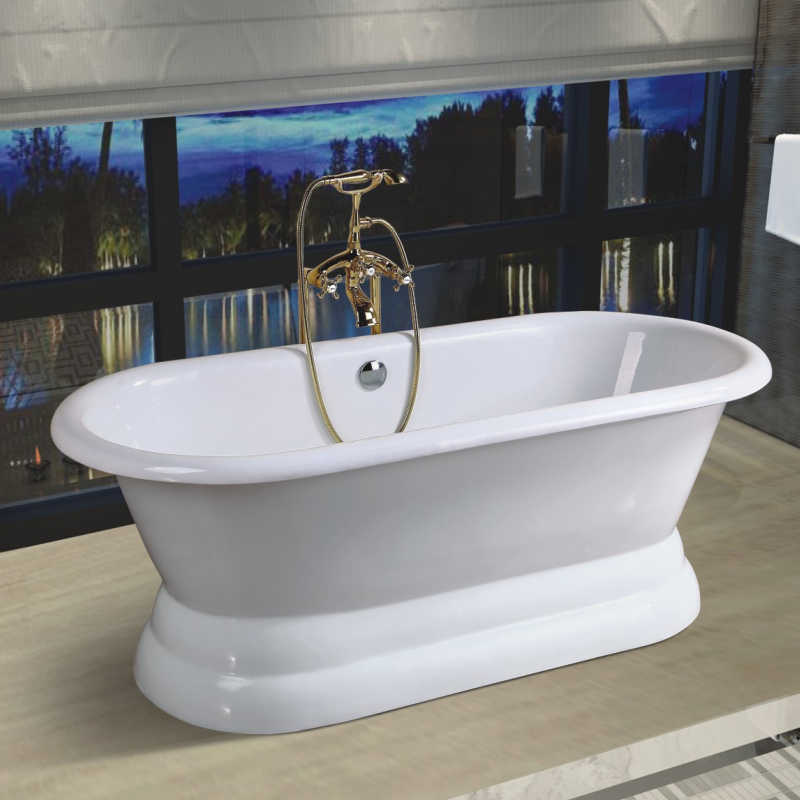Original Factory Blue Floral Cast Iron Teapot -
 freestanding bathroom tub double slipper SW-1009B – KASITE
