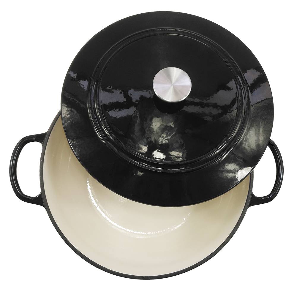 13 years golden supplier black cast iron enamel casserole frying pan with lid