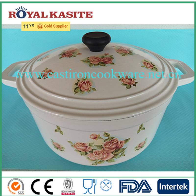 flower casserole with enamel coated for wholesale|casserole pot|cookware