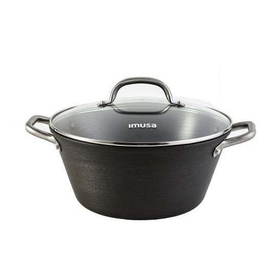 Light Cast Iron Dutch Oven with Stainless Steel Handle 6.2-Quart, Black