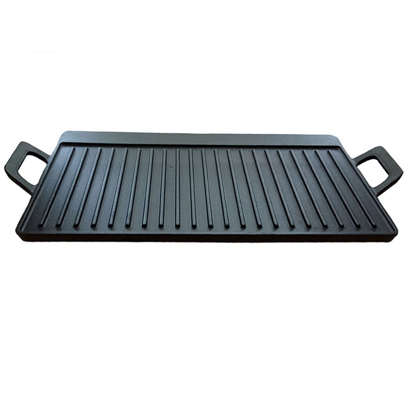 20 inch Heavy Duty Reversible Double Burner Cast Iron Grill Griddle