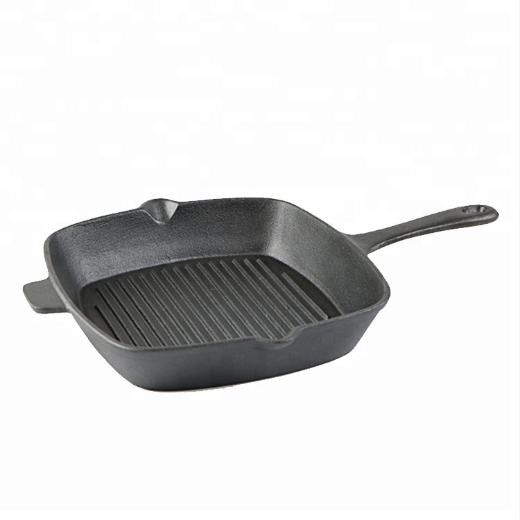 square 10'-inch cast iron skillet grill pan, 13 years alibaba gold supplier