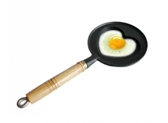 heart shape cast iron egg frying pan