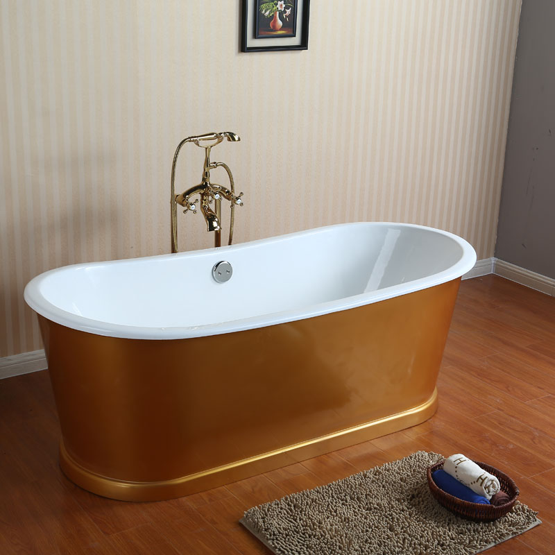 Cast Iron Skirted Bathtub with Continuous Rolled Rim