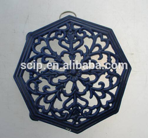 high quality blue octagon cast iron trivet cast iron potholder